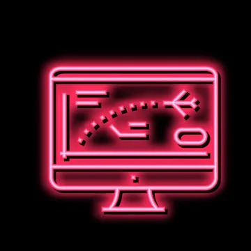 Flight path computer simulator color icon vector illustration Stock Illustration