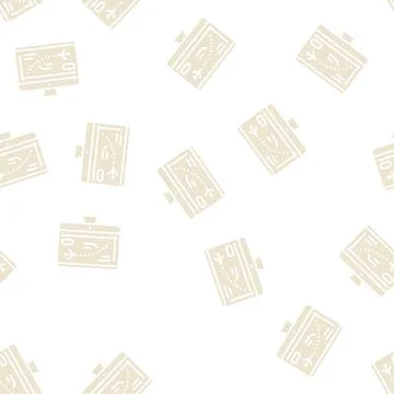 Flight path computer simulator glyph seamless pattern Stock Illustration