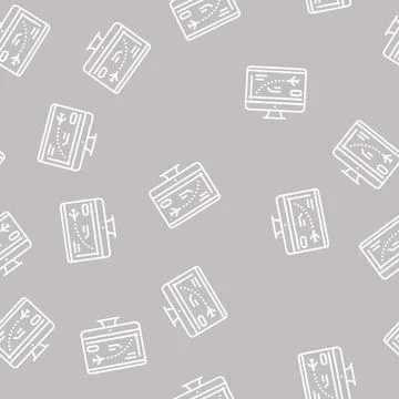 Flight path computer simulator line seamless pattern Illustrazione stock