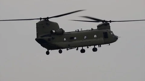 Flight pattern training with CH-47 Chinook Video stock 88396029
