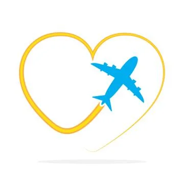 Flight of the plane and its way. Vector illustration Illustrazione stock