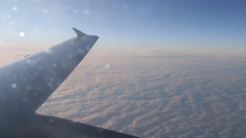 Flight by plane over clouds Stock Footage 104597157