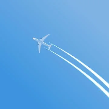 Flight of the plane in the sky Stock Illustration
