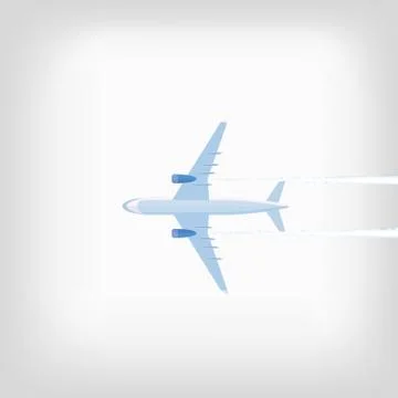 Flight of the plane in the sky Stock Illustration