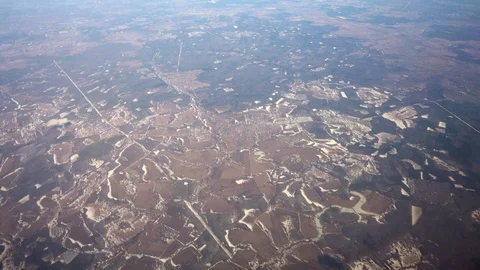 Flight by plane. Top view from the window Stock Footage 106536077