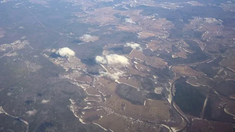 Flight by plane. Top view from the window Stock Footage 106537992