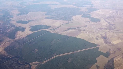 Flight by plane. Top view from the window Stock Footage 106542298