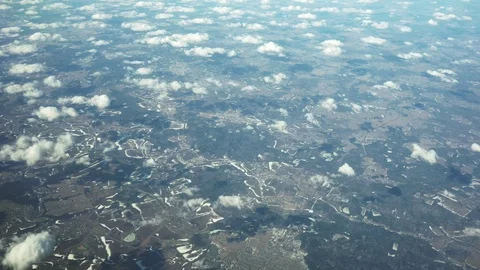 Flight by plane. Top view from the window Stock Footage 106542779