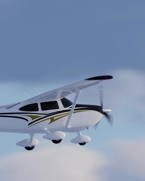 Flight on a private single engine plane Vídeo Stock 328394460