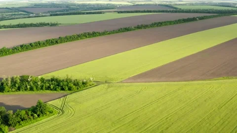 Flight of a quadcopter at high altitude over countryside landscape. Stock Footage 133584256