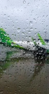 Flight in the rain Foto stock