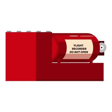 Flight recorder, black box, airplane, cockpit voice recorder, data storage Stock Illustration