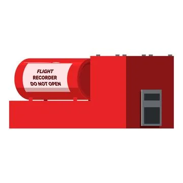 Flight recorder entering secured room for data analysis Stock Illustration