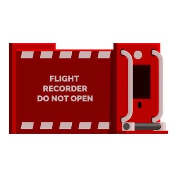 Flight recorder isolated showing do not open text sign Stock Illustration