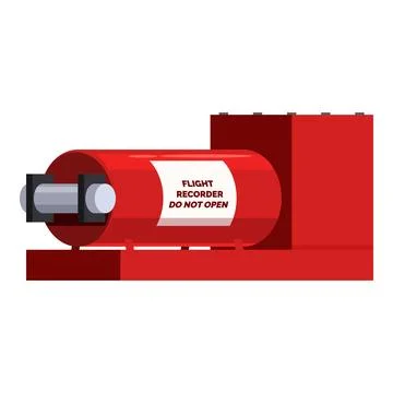 Flight recorder showing do not open sign, ensuring data integrity in aviati.. Stock Illustration