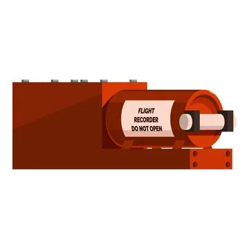 Flight recorder showing do not open warning sign, ensuring aviation safety Stock Illustration