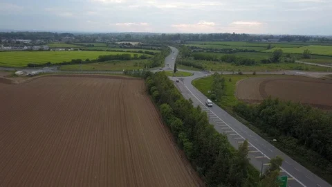 Flight rising up over a roundabout 스톡 동영상 108515711
