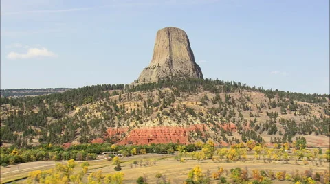 Flight Rising Right Around The Devil's Tower Stock Footage 65440817