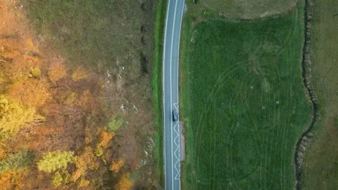 Flight up from the road in contryside Stock Footage 223255221