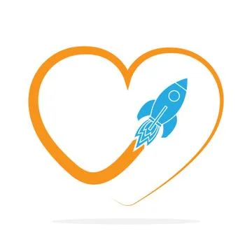 Flight of the rocket and its way. Vector illustration. Stock Illustration