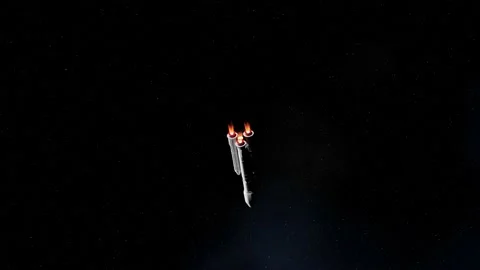 Flight of a rocket spaceship from the Earth to the moon. 3D animation. 4K UHD Stock-Footage 237249427