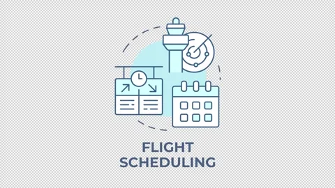 Flight scheduling blue concept icon animation Stock Footage 337935908