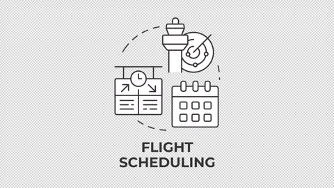 Flight scheduling line concept icon animation Stock Footage 337774223