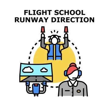 Flight school education training for pilot career Stock Illustration