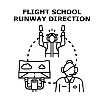 Flight school education training for pilot career Stock Illustration