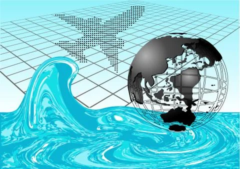 Flight to the sea Stock Illustration