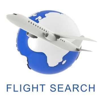 Flight Search Shows Gathering Data And Air 3d Rendering Stock Illustration