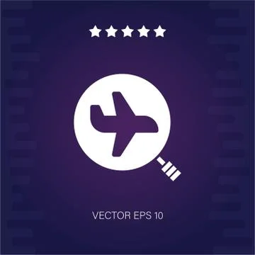 Flight search vector icon Stock Illustration