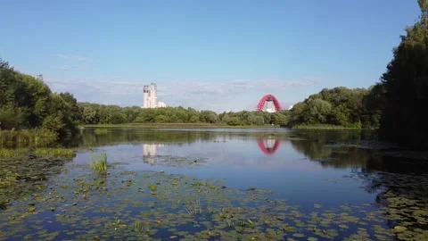 Flight in Serebryany Bor Stock Footage 138483817