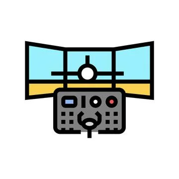 Flight simulator aeronautical engineer color icon vector illustration Stock Illustration