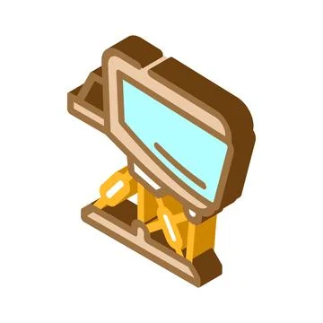 Flight simulator aeronautical engineer isometric icon vector illustration Stock Illustration