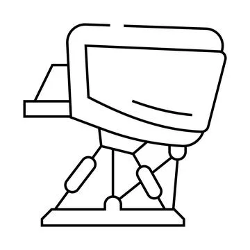 Flight simulator aeronautical engineer line icon vector illustration Stock Illustration