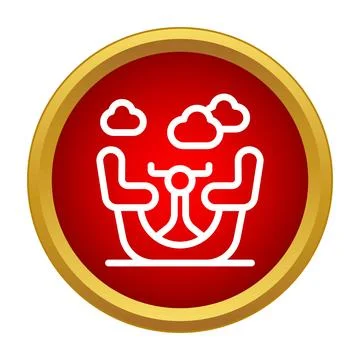 Flight simulator cockpit icon with clouds 库存插图