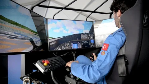 Flight Simulator Stock Footage 95468565