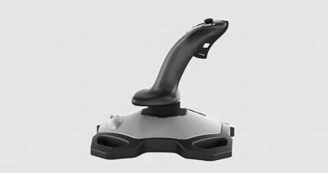 Flight simulator joystick rotation animation seamlessly loopable. 3D render.. Stock Footage 334689430