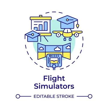 Flight simulators multi color concept icon Illustrazione stock