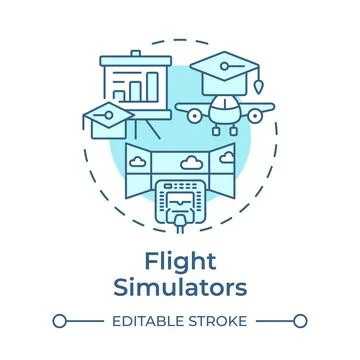 Flight simulators soft blue concept icon Illustrazione stock