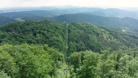 Flight in the sky over the mountains of Poland Stock Footage 248052982