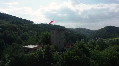 Flight in the sky over the mountains of Poland Stock Footage 248064265
