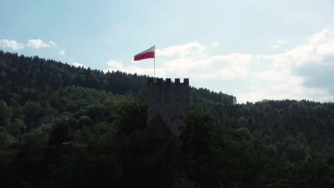 Flight in the sky over the mountains of Poland Stock Footage 248064292