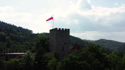 Flight in the sky over the mountains of Poland Stock Footage 248064338