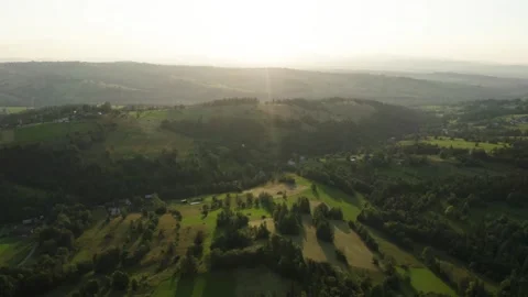 Flight in the sky over the mountains of Poland Stock Footage 249731769