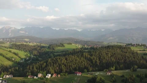 Flight in the sky over the mountains of Poland Stock Footage 249732653