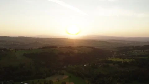 Flight in the sky over the mountains of Poland Stock Footage 249733207