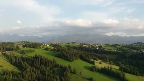 Flight in the sky over the mountains of Poland Stock Footage 249733208