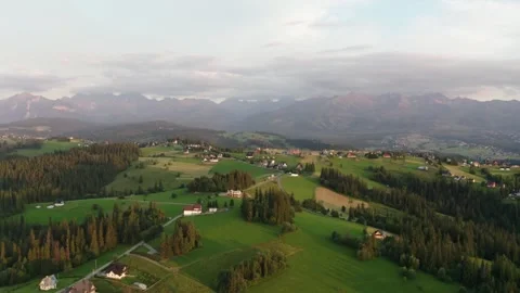 Flight in the sky over the mountains of Poland Stock Footage 249733694